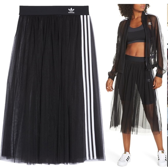 black tulle adidas skirt